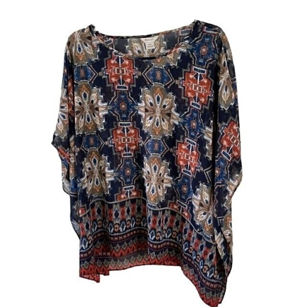 Ariat Navy Wondrous Semi Sheer Tunic Size Medium - Picture 5 of 8